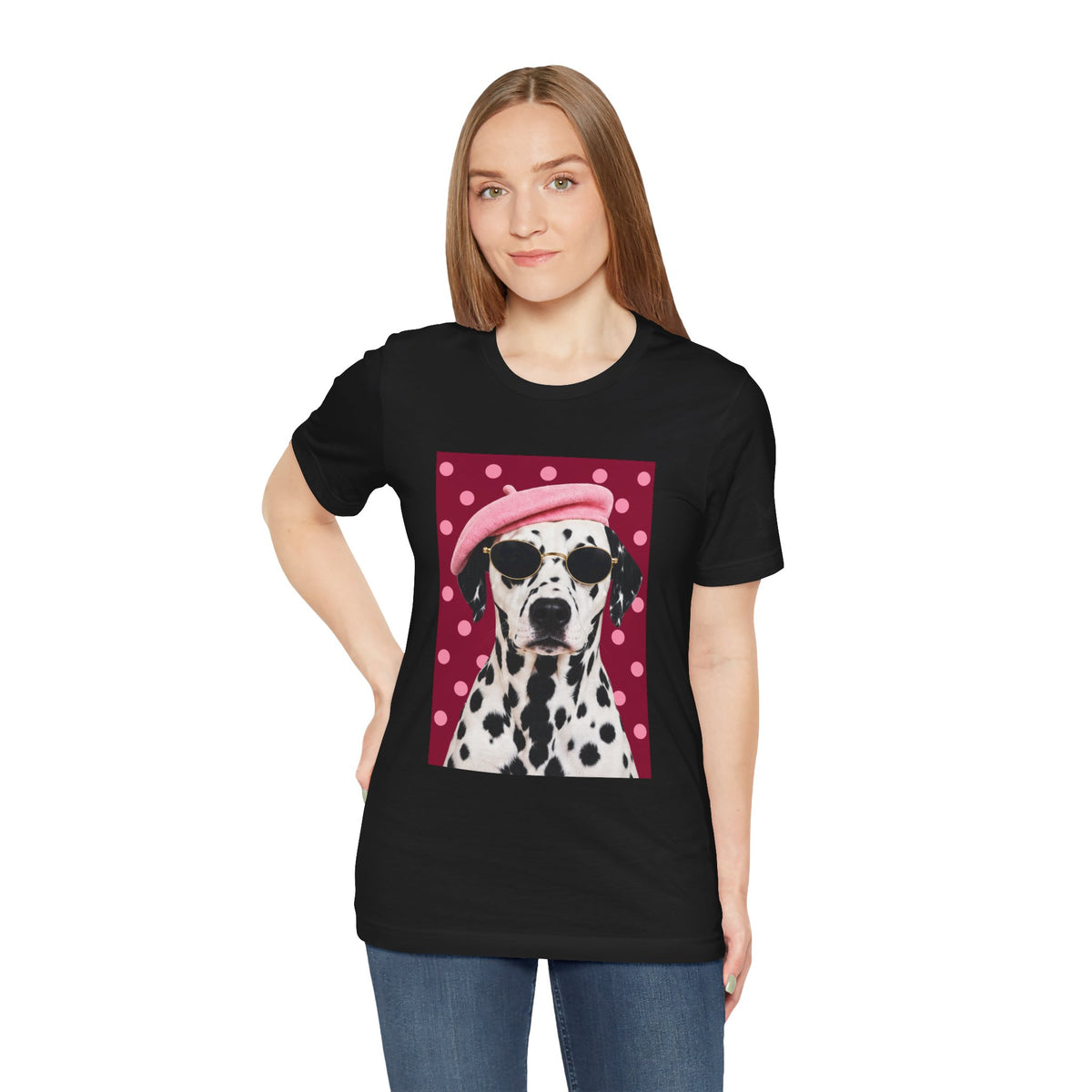 MR ANDERSON™ Women’s Pink Beret Dalmatian — Premier A3 Tee