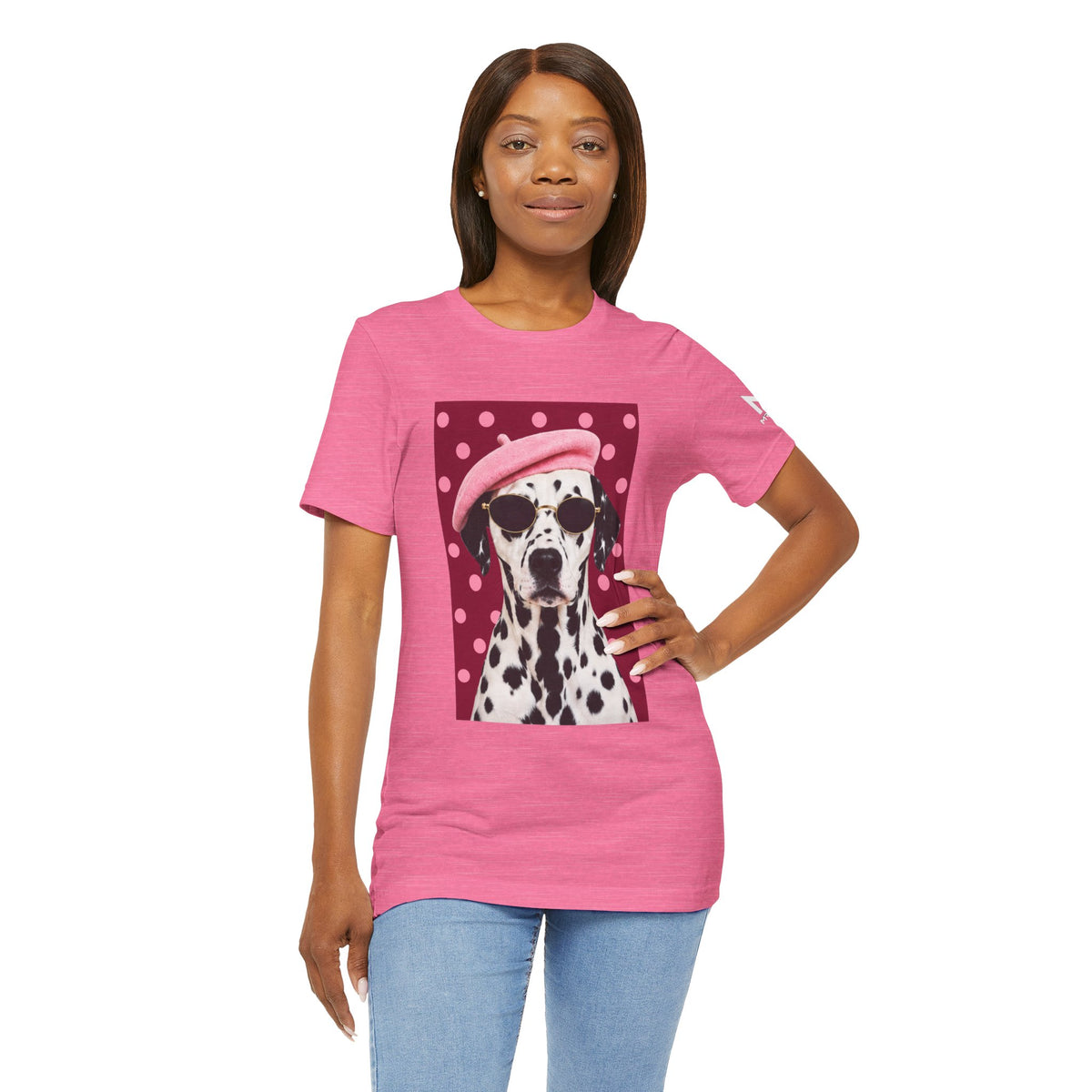 MR ANDERSON™ Women’s Pink Beret Dalmatian — Premier A3 Tee
